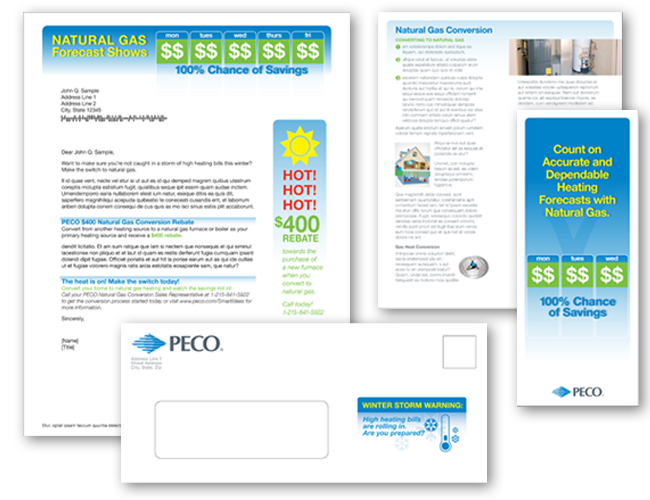 PECO Natural Gas direct mail and brochure