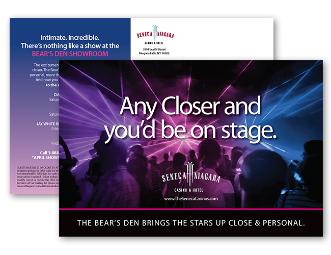 Seneca Niagara Casino Postcard Mailer